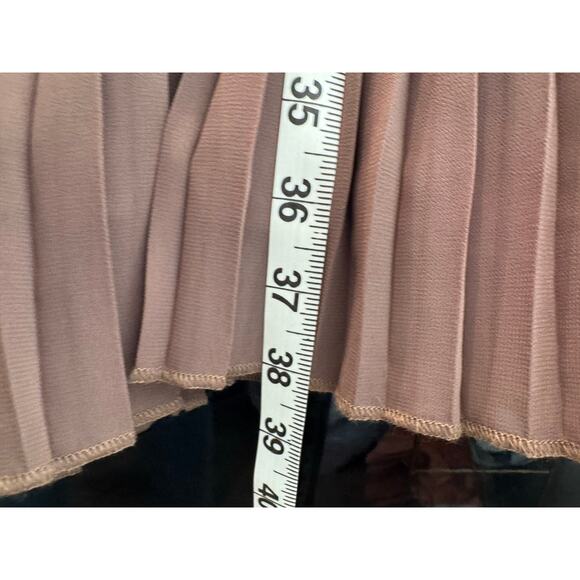 NWT Zenana Pleated Skirt Brown Full-Length Maxi Pull-On Waistband Stretchy SZ L - Picture 5 of 8
